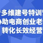 抖音多维建号特训营44期，协助电商创业老板提升转化长效经营-梦帆创业网