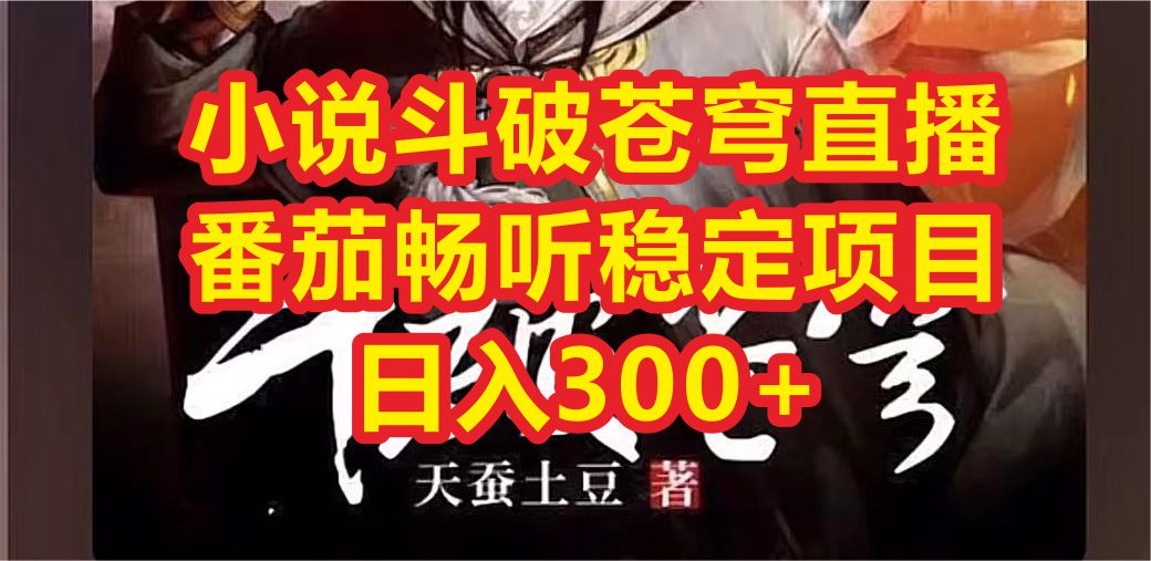 小说斗破苍穹直播，番茄畅听日入300+稳定项目-梦帆创业网