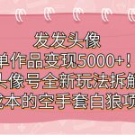 发发头像，单作品变现5000+！头像号全新玩法拆解，0成本的空手套白狼项目-梦帆创业网