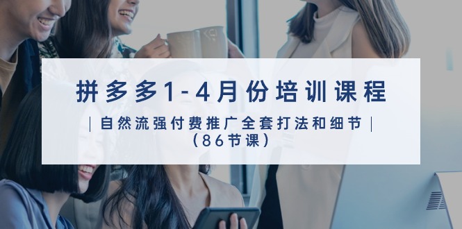 拼多多1-4月份培训课程，自然流强付费推广全套打法和细节（86节课）-梦帆创业网