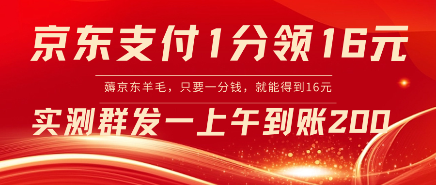 京东支付1分得16元实操到账200-梦帆创业网