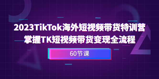 2023-TikTok海外短视频带货特训营，掌握TK短视频带货变现全流程（60节课）-梦帆创业网