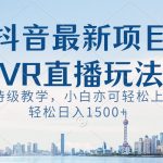 抖音最新VR直播玩法，史诗级教学，小白也可轻松上手，轻松日入1500+-梦帆创业网