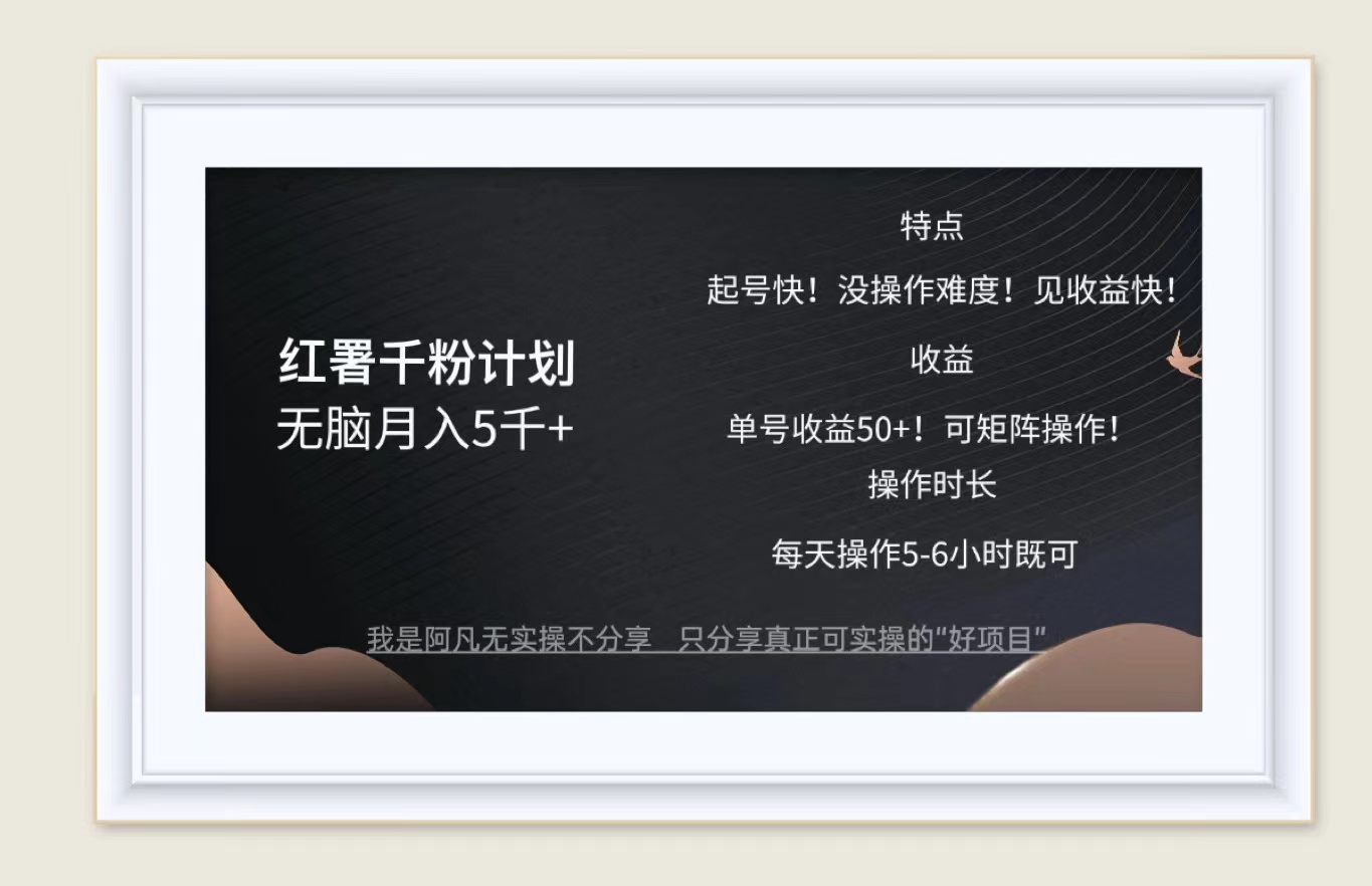 （12560期）红薯千粉计划无脑月入5千+！既做既赚！-梦帆创业网