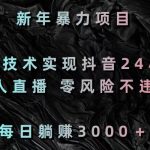 新年暴力项目，最新技术实现抖音24小时无人直播 零风险不违规 每日躺赚3000-梦帆创业网