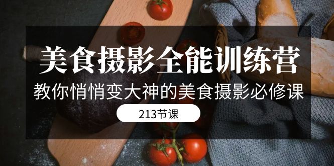 美食摄影-全能特训营，教你悄悄变大神的美食摄影必修课（8套课程-213节）-梦帆创业网