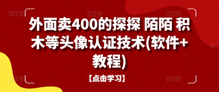 外面卖400的探探 陌陌 积木等头像认证技术(软件+教程)-梦帆创业网