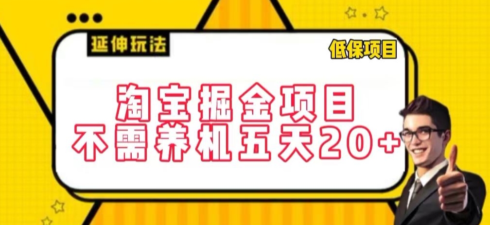 淘宝掘金项目，不需养机，五天20+，每天只需要花三四个小时-梦帆创业网