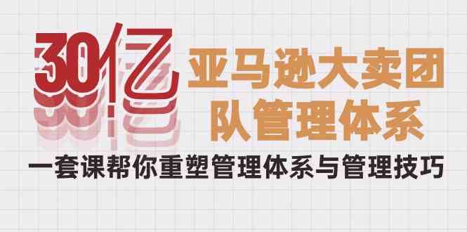 （10178期）30亿-亚马逊大卖团队管理体系，一套课帮你重塑管理体系与管理技巧-梦帆创业网