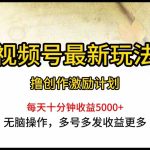 （10087期）视频号最新玩法，每日一小时月入5000+-梦帆创业网