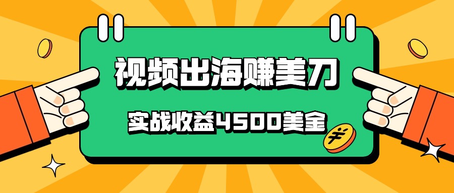 国内爆款视频出海赚美刀，实战收益4500美金，批量无脑搬运，无需经验直接上手-梦帆创业网