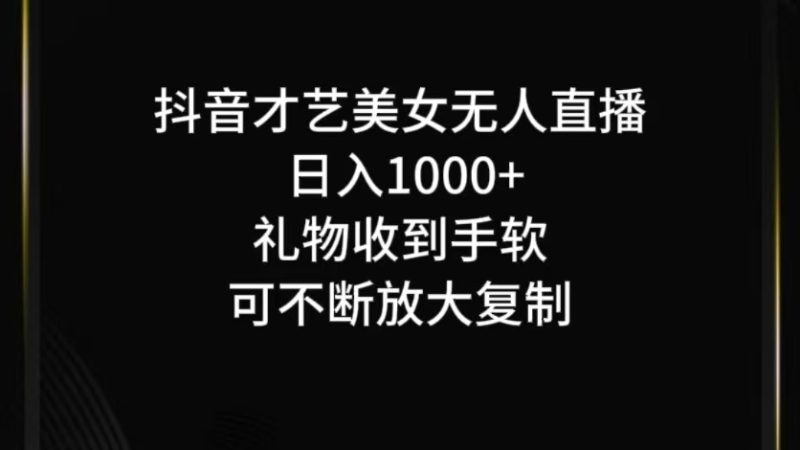 抖音才艺无人直播日入1000+可复制，可放大-梦帆创业网