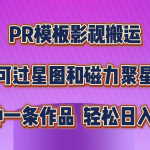 PR模板影视搬运，可过星图和聚星，轻松日入500+，十分钟一条视频-梦帆创业网