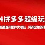 （10036期）2024拼多多-超级玩法课，让你的直通车扭亏为盈，降低你的推广成本-7节课-梦帆创业网