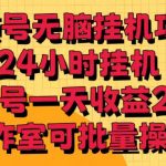 视频号无脑挂机项目，24小时挂机，单账号一天收益20＋，工作室可批量操作-梦帆创业网
