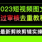 2023短视频和图文必过审核去重教程,剪映剪辑去重方法汇总实操,搬运必学-梦帆创业网