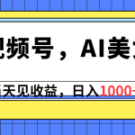 （10281期）视频号，Ai美女，当天见收益，日入1000+-梦帆创业网