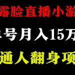 不用露脸只说话直播找茬类小游戏，小白当天上手，月收益15万+-梦帆创业网