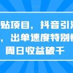 天涯神贴项目，抖音引流公众号转化，出单速度特别快，一周日收益破千-梦帆创业网