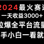 2024最火赛道，一天收一3000+.拉爆全平台流量，新手小白一看就会-梦帆创业网