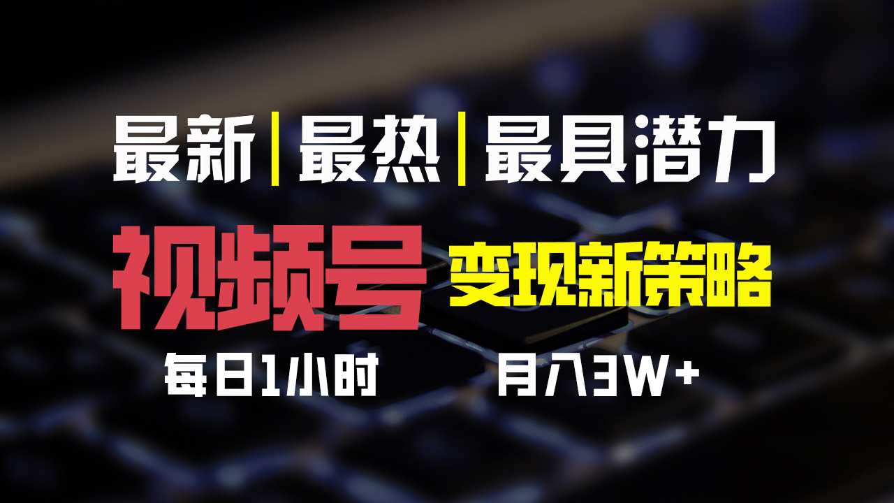 视频号变现新策略，每日一小时月入30000+-梦帆创业网