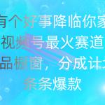 有个好事 降临你家：视频号最火赛道，商品橱窗，分成计划 条条爆款-梦帆创业网