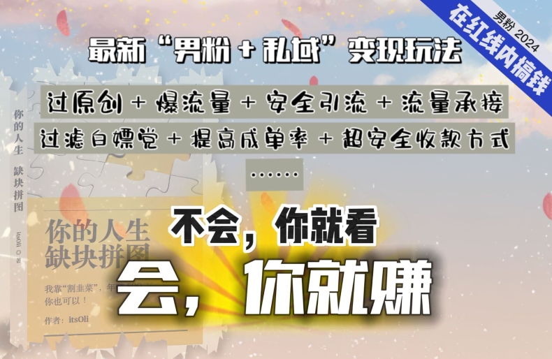 2024，“男粉+私域”还是最耐造、最赚、最轻松、最愉快的变现方式-梦帆创业网