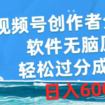 （10339期）视频号创作者分成4.0，软件无脑原创，轻松过分成计划，日入600+-梦帆创业网