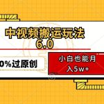 （12838期）中视频搬运玩法6.0，利用软件双重去重，100%过原创，小白也能月入5w+-梦帆创业网