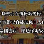 蟠桃会直播秘籍揭秘！靠抖音西游记直播日入1000+零基础创业，赠保姆级教程-梦帆创业网