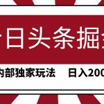 （9832期）今日头条掘金，30秒一篇文章，内部独家玩法，日入2000+-梦帆创业网