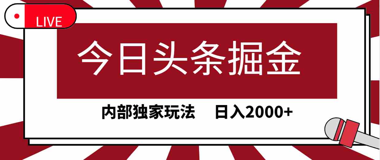 （9832期）今日头条掘金，30秒一篇文章，内部独家玩法，日入2000+-梦帆创业网