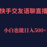 快手交友语聊直播，轻松日入500＋-梦帆创业网