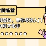 网文写作训练营，从开篇到签约，带你尽快入门，迅速成为网文老手（22节课）-梦帆创业网