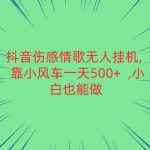抖音伤感情歌无人挂机 靠小风车一天500+  小白也能做-梦帆创业网