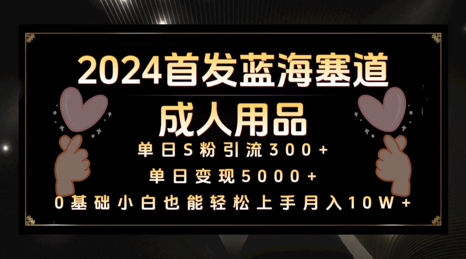 2024首发蓝海塞道成人用品，月入10W+保姆教程-梦帆创业网