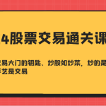 2024股票交易通关课-打开交易大门的钥匙、炒股如炒菜，炒的是股票，手艺是交易-梦帆创业网