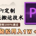最新Pr定制模版搬运技术，中视频100%通过，几分钟一条视频，轻松月入1W＋-梦帆创业网