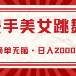 快手美女跳舞，简单无脑，轻轻松松日入2000+-梦帆创业网