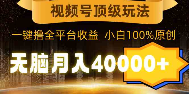 （9281期）视频号顶级玩法，无脑月入40000+，一键撸全平台收益，纯小白也能100%原创-梦帆创业网