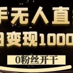 0粉丝开干，快手无人直播，单日变现1k+【揭秘】-梦帆创业网