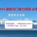 2024惊爆冷门暴利，里程积分最新玩法，高爆发期，一单300+—2000+-梦帆创业网
