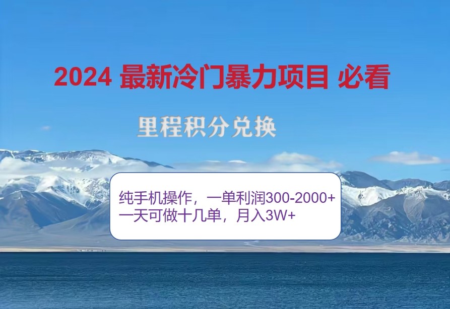2024惊爆冷门暴利，里程积分最新玩法，高爆发期，一单300+—2000+-梦帆创业网
