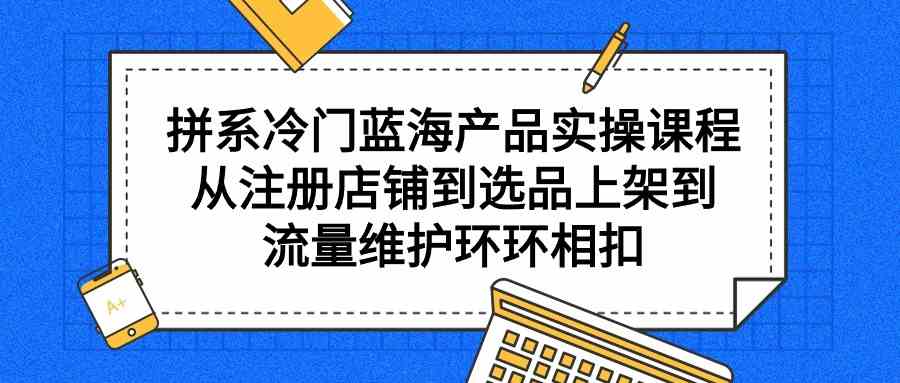 （9527期）拼系冷门蓝海产品实操课程，从注册店铺到选品上架到流量维护环环相扣-梦帆创业网