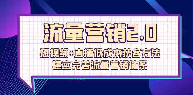 流量营销2.0：短视频+直播低成本获客方法，建立完善流量营销体系（72节）-梦帆创业网