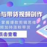 剪辑实操与带货视频创作，从0起步，掌握爆款剪辑思维，让好视频加持涨粉…-梦帆创业网