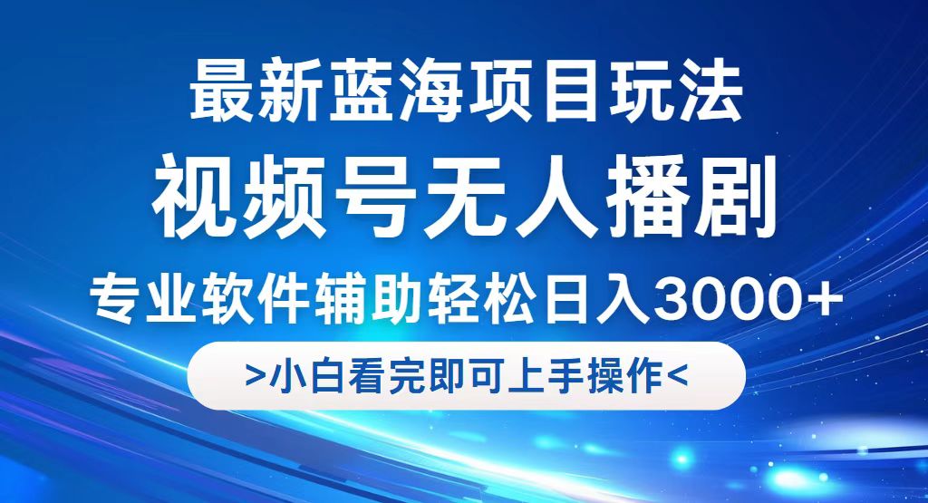 （12791期）视频号最新玩法，无人播剧，轻松日入3000+，最新蓝海项目，拉爆流量收…-梦帆创业网