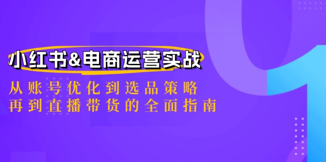 小红书&电商运营实战：从账号优化到选品策略，再到直播带货的全面指南-梦帆创业网