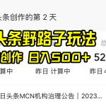 AI头条野路子玩法，无脑创作，日入500+-梦帆创业网