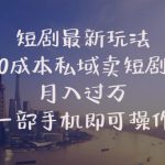 （10716期）短剧最新玩法    0成本私域卖短剧     月入过万     一部手机即可操作-梦帆创业网